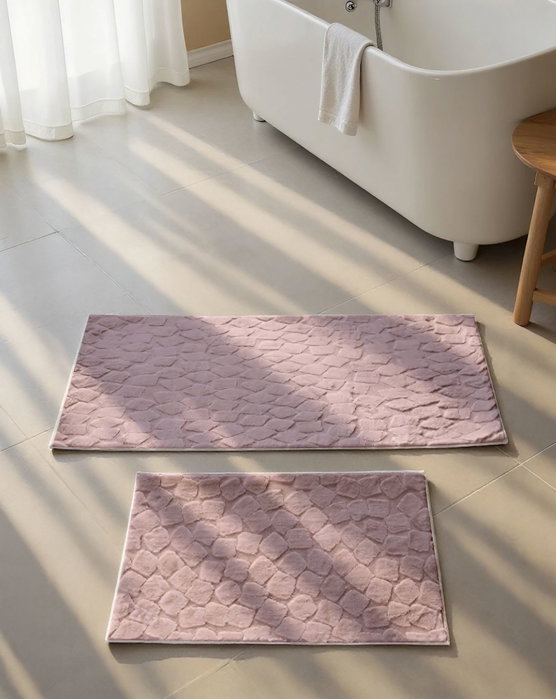 Mijölnir Juego de 2 alfombrillas de baño Rabbit - Rosa